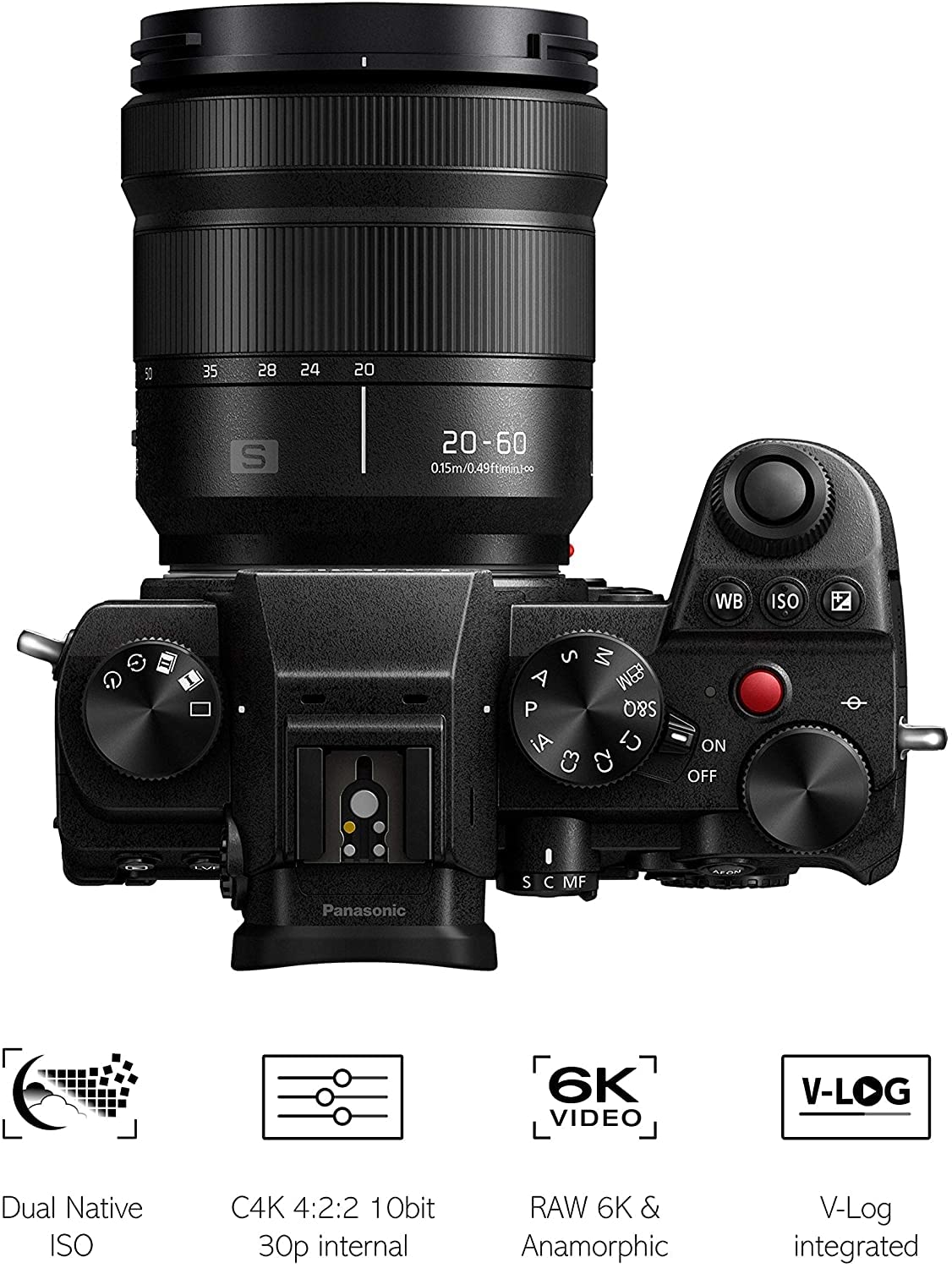 Panasonic DC-S5KS85KIT LUMIX Cámara Evil de 24 MP, Estabilizador óptico de 5 Ejes, Visor OLED, Raw, Wi-Fi, 4K + Objetivo Lumix 20-60 mm + 0bjetivo Lumix S-S85 85 mm- F1.8, Color Negro