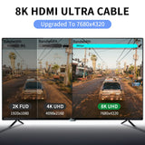 Akake Cable de fibra óptica HDMI 8K 2.1-100M Unidireccional Ultra 48Gbps de alta velocidad, 3D, 8K60, 4K120, 144Hz - Chapado en oro, Cable trenzado - Ideal para HDTV, PC, Proyector, Pantallas Grandes