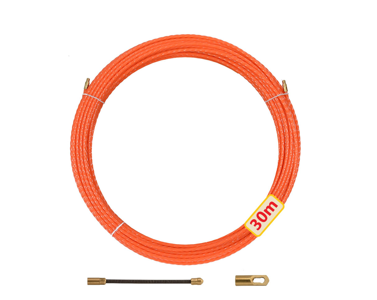 InstalPlace | Pasacables | Terminales Intercambiables con Accesorios | Trenzada | Diámetro 4,5mm | 30m | Color Naranja