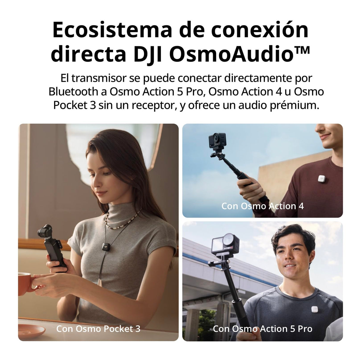 DJI Mic Mini Micrófono Inalámbrico (2 TX + 1 RX + Estuche de Carga), superligero, 48 h de Uso, cancelación de Ruido, micrófono inalámbrico Profesional para cámaras/iPhone/Android, Vlogs, Streaming