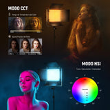 NEEWER 2 Pack 660 Pro RGB PANEL LED Video Luz con App Control Soporte Kit 360° Full Color 50W Dimmable Bicolor 3200K~5600K Video Iluminación CRI 97+ para Gaming/Streaming/Zoom/Youtube/Webex/Fotografía