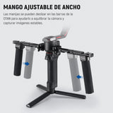 NEEWER Mango dual compatible con DJI RS4 RS4 Pro RS3 RS3 Pro RS2 RSC2 Ronin S SC cardán, kit de doble mango con 2 mini rieles NATO, abrazaderas NATO de liberación rápida, roscas de 1/4 y 3/8 pulgadas,