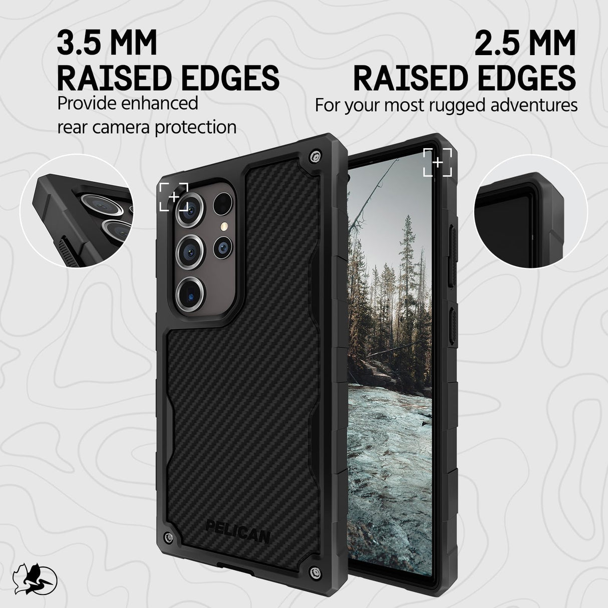 Pelican Shield - Funda para Samsung Galaxy S24 Ultra [6.8 pulgadas] [Carga inalámbrica] [Protección contra caídas MIL-STD de 21 pies] Funda para Samsung Galaxy S24 Ultra - Funda resistente con soporte