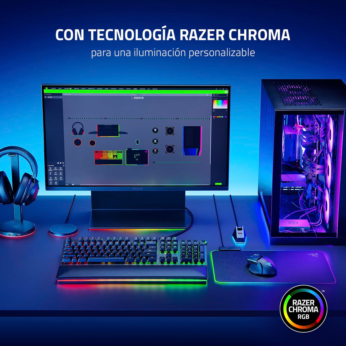 Razer Thunderbolt 4 Dock Chroma - Hub Premium con iluminación RGB para Windows y Mac (10 puertos en uno, salida a Dos monitores 4K o un monitor 8K) Negro