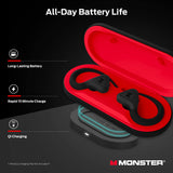 Monster DNA Fit - Auriculares inalámbricos con Arco - Auriculares Bluetooth intraurales - Reductores de Ruido - Resistentes al Agua - Ergonómicos - Negro