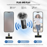 NEEWER Sistema Micrófono Inalámbrico Lavalier, 1 Receptor USB C con Adaptador OTG y 2 Transmisores Condensador Omnidireccionales con Cancelar Ruido Compatible con iPhone 16 Pro MAX S24 Ultra, KM23