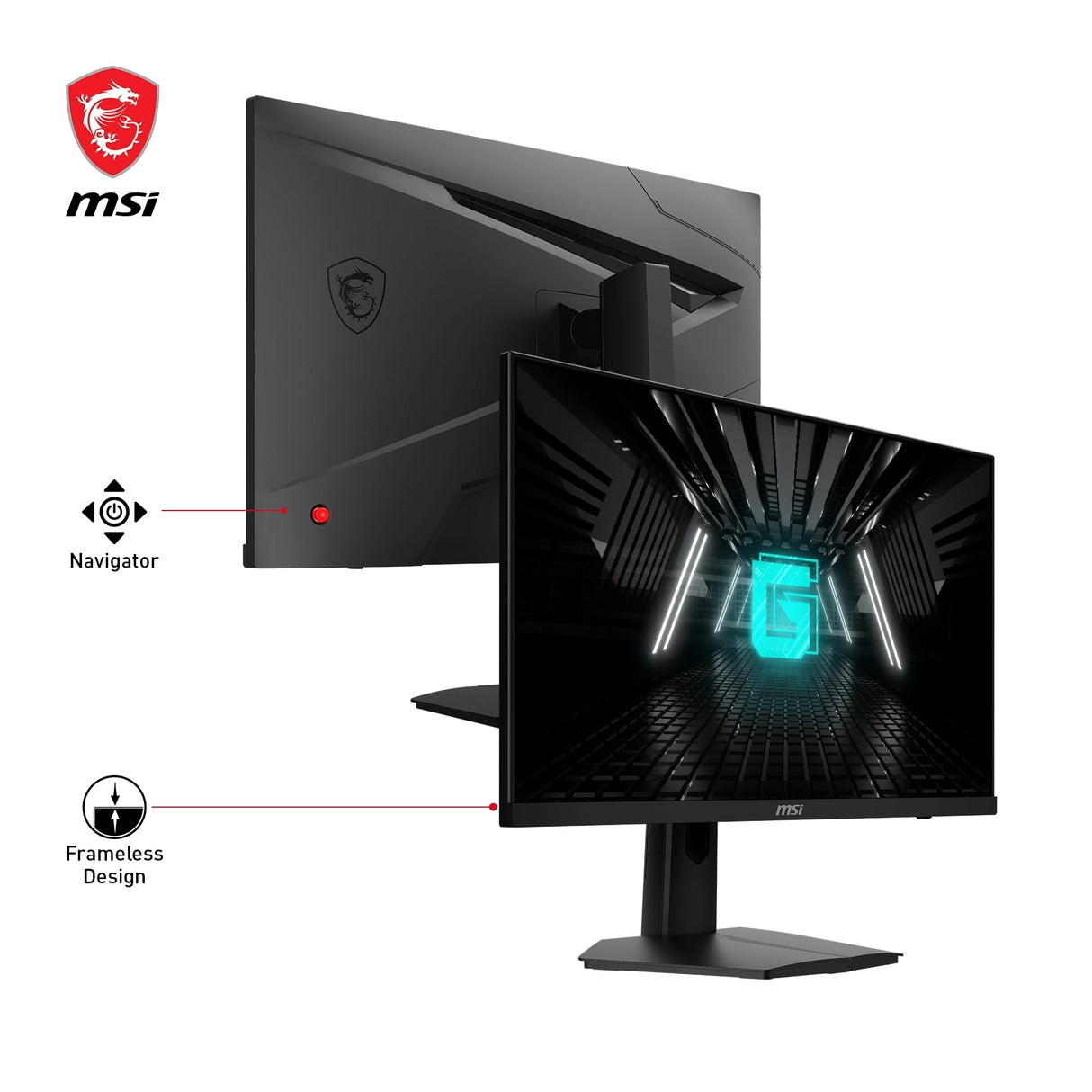 MSI G244F Monitor Gaming FHD de 24", Panel IPS 1920 x 1080, 170 Hz / 1ms, 122,88% sRGB/Freesync Premium- DP 1.2a, HDMI2.0b CEC, Negro