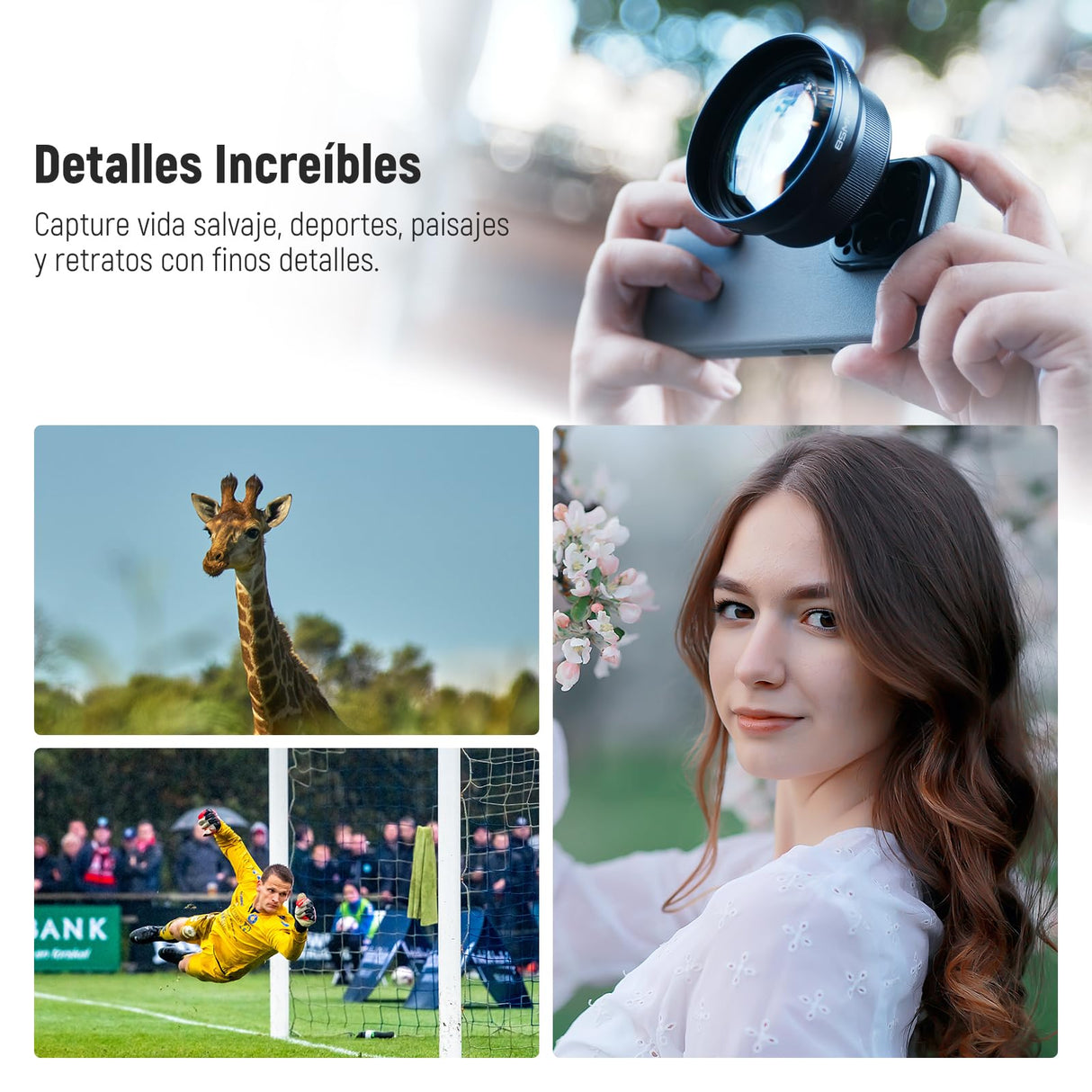 NEEWER HD 85MM Lente Teleobjetivo Teléfono Solo para 17mm Placa Posterior Rosca, Aumento 2.5X Compatible con SmallRig NEEWER iPhone Samsung Funda para Teléfono con 17mm Lentes Adaptador, LS-59