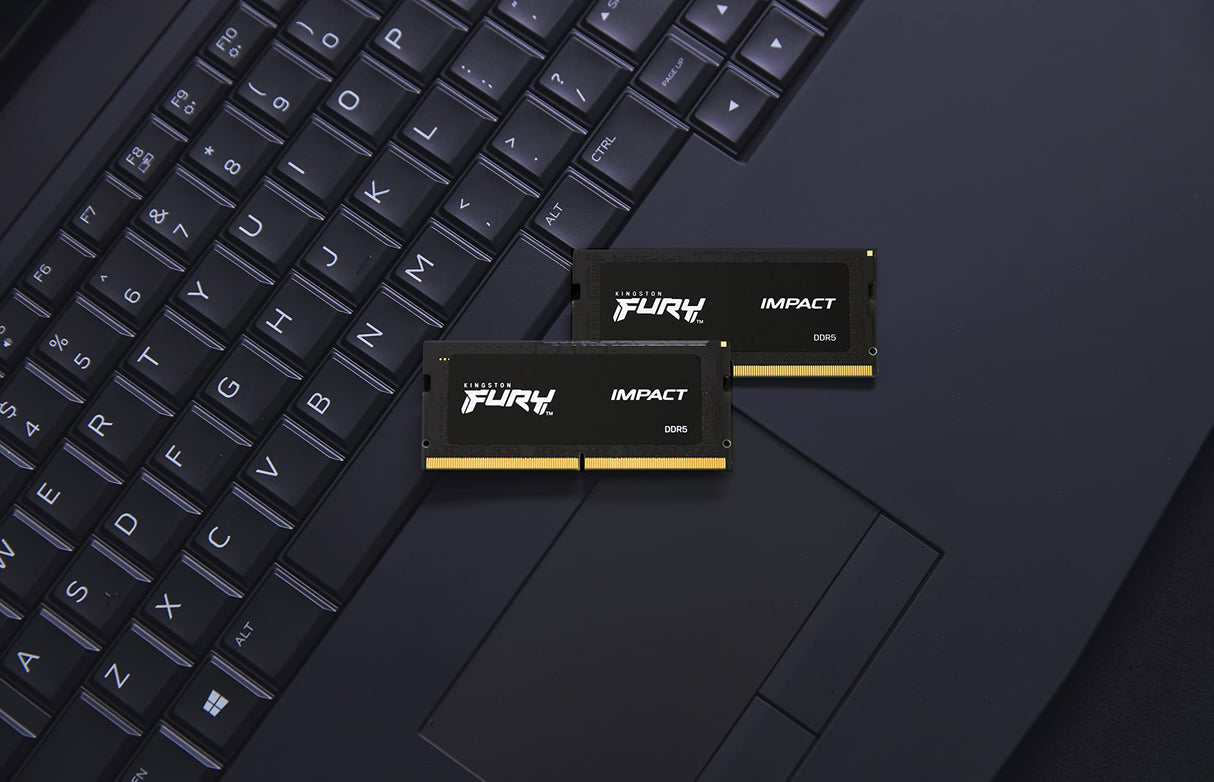 Kingston FURY Impact 32GB (2x16GB) 4800MT/s DDR5 CL38 SODIMM Memoria Gamer para Portátil Kit de 2 - KF548S38IBK2-32