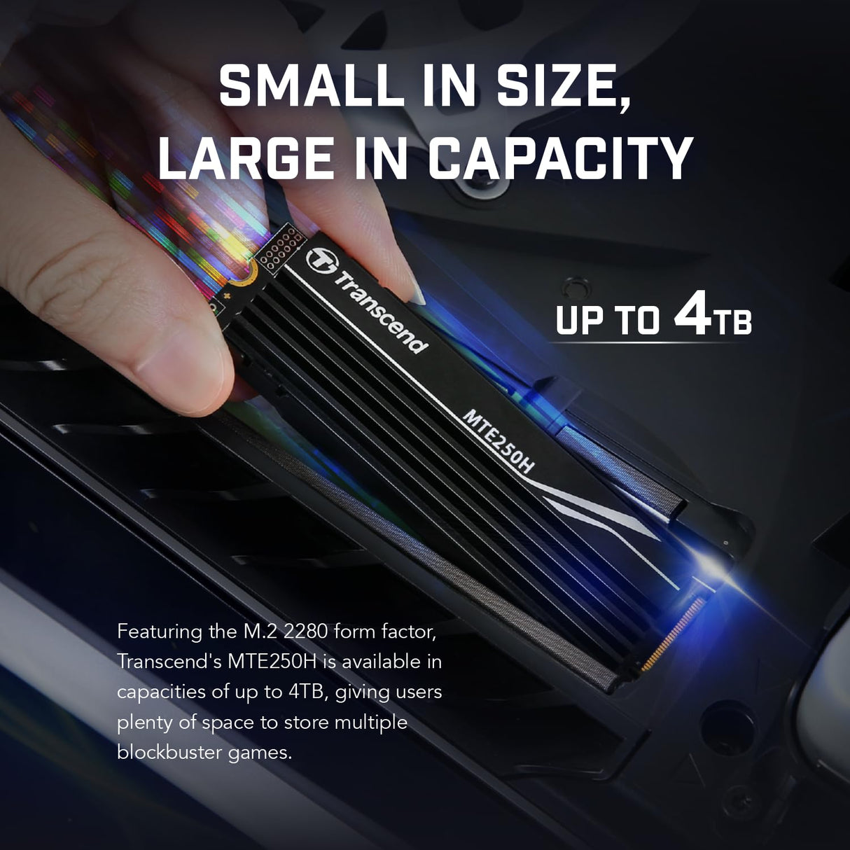 Transcend 4TB NVMe PCIe Gen4 x4 MTE250H M.2 SSD Disco de Estado Sólido TS4TMTE250H