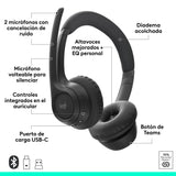 Logitech Zone 305 for Business, auriculares inalámbricos Bluetooth con micrófono, para Microsoft Teams, compatible con Windows, Mac, Chrome, Linux, iOS, iPadOS, Android - Negro