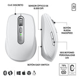Logitech MX Anywhere 3S for Business, ratón inalámbrico, Compacto, 8000 dpi, Desplazamiento MagSpeed, Clic Discreto, Bluetooth, conexión Logi Bolt Segura, para Windows/Mac/Chrome/Linux - Gris Claro