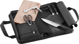 ZWILLING Four Star Traveller Set de cuchillos de 7 piezas para viajes, juego de 3 cuchillos, tabla de cortar, cuchillo de sumer, tijeras multiusos y bolsa de transporte, fabricado en Alemania