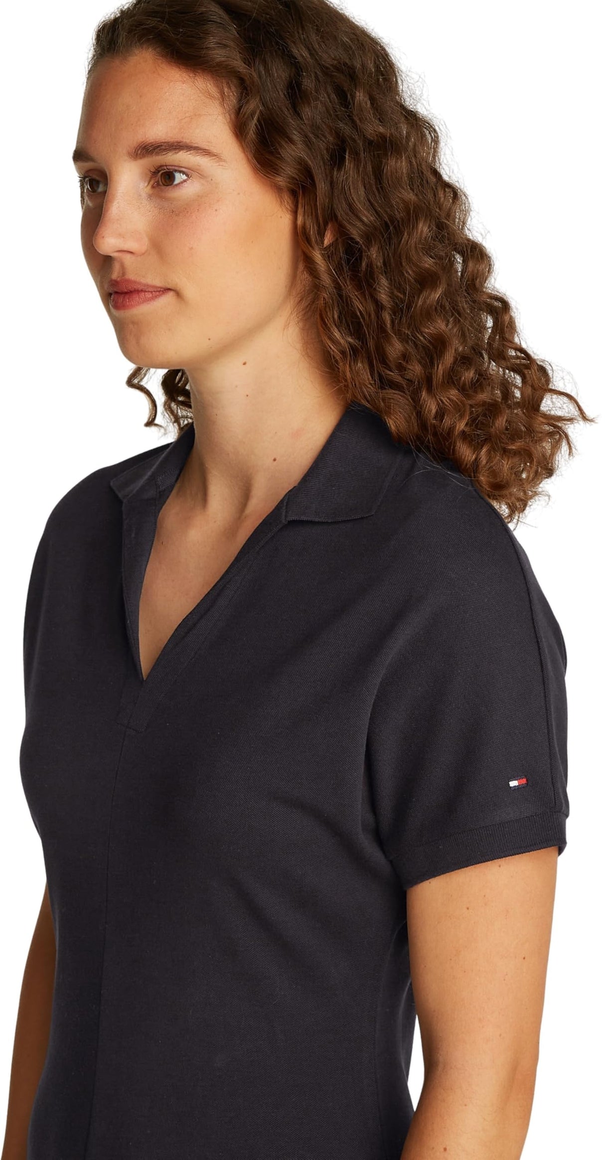 Tommy Hilfiger Vestido Tipo Polo Mujer Lyocell Fit & Flare, Negro (Black), XXL