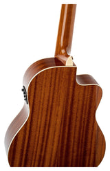 Ortega Guitars Family Series Pro - Guitarra de concierto para zurdos (electroacústica, abeto y caoba, incluye funda (RCE141NT-L)