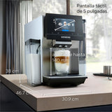 Siemens - Cafetera superautomática EQ700, pantalla Touch&Slide, coffeeWorld, Home Connect, acero inoxidable y blanco, TQ715R03