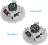 Pyle altavoces empotrables, Bluetooth, Pared, Techo, 5.25”, 150W, Dos vias, Estereo, Estereo, Rejilla redonda/cuadrada intercambiables