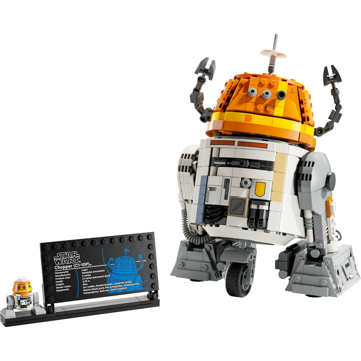 LEGO Star Wars 75416 Droide Astromecánico Chopper (C1-10P) - Juguete de Ahsoka - Figura Articulada - Cabeza Móvil Activada por Palanca y Extremidades Ajustables - Regalo para Niños y Niñas de 10+ Años