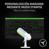 Razer Seiren V3 Chroma - Micrófono USB RGB - Micrófono de Condensador supercardioide con Tap-to-Mute (iluminación reactiva, limitador de Ganancia Digital y Amortiguador Integrado) Blanco