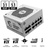 MSI Fuente de alimentación totalmente modular ATX de 850 W - MAG A850GL PCIE5 BLANCO - (Active PFC/80 PLUS Gold)