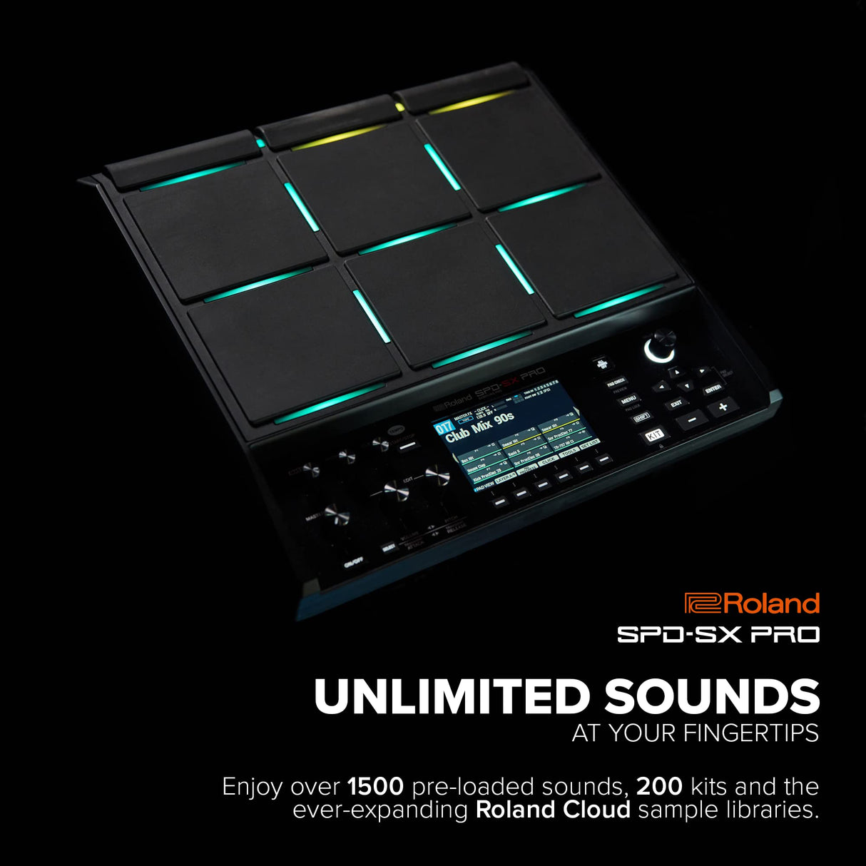 Pad de sampleo Roland SPD-SX PRO | El pad de sampleo estrella para baterías y otros músicos | 9 superficies activas, 8 entradas para disparadores externos, pantalla a color