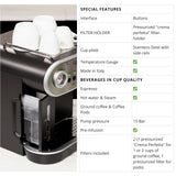 Gaggia Cafetera manual Carezza Deluxe RI8525/01 para café molido y cápsulas, 230 V, 50 Hz, 1900 W, gris/negra
