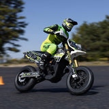 LOSI 1/4 Promoto-SM FXR Supermoto Moto teledirigida RTR con Volante Stabi Amortiguador 3 Modos de conducción sin escobillas Cadena Embrague Incluye batería y Cargador