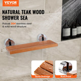 VEVOR Asiento de Ducha Plegable de Teca, 510 x 350 x 50 mm, Montado en la Pared con Capacidad de Carga de 199,58 kg, para el Cuidado del Hogar, para Personas Mayores, Mujeres Embarazadas y Niños