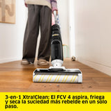 Kärcher fregona aspiradora FCV 4, fregona aspiradora inalámbrica con 4 Modos de Limpieza, duración de la batería: Aprox. 45 Minutos, Rendimiento por Carga de batería: Aprox. 200 m²