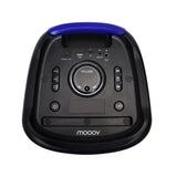 mooov 477371 - Altavoz Bluetooth Potente 200W Musicales, TWS portátil, 7 Efectos LED, Tomas USB, SD, Entrada para Micro, asa Extensible y Ruedas Estilo Trolley para fácil Transporte