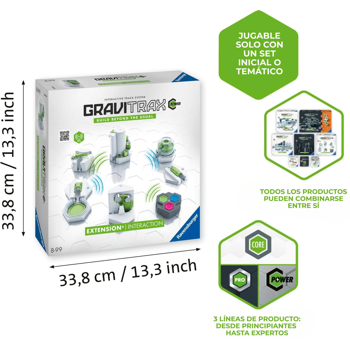 Ravensburger - Gravitrax Power Interaction | Circuito Canicas con 11 Piezas | Rompecabezas Niños con Canicas | Juegos para Niños De 8 Años | Juegos Mesa Compatibles con Todos Los Gravitrax