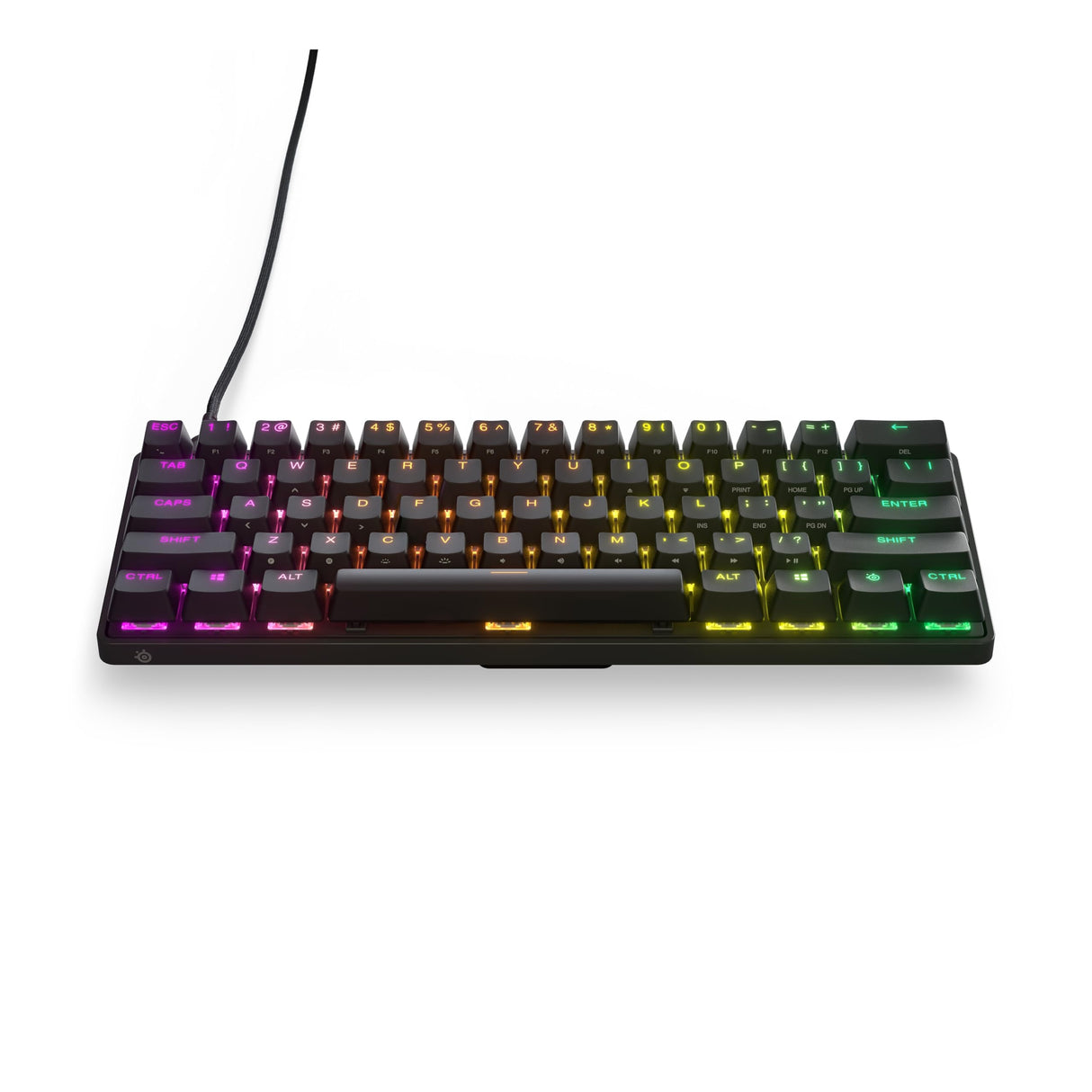 SteelSeries Apex Pro Mini teclado gaming HyperMagnetic – El teclado más rápido del mundo – Accionamiento ajustable – Factor forma compacto 60 % – RGB – Teclas PBT – USB-C – Teclado inglesa (QWERTY)