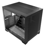 VEVOR Caja para PC Torre Media Doble Cámara con Panel de Vidrio Templado Filtro Magnético Antipolvo Gestión de Cables para GPU hasta 410 mm de Longitud Compatible con ATX/M-ATX/ITX, Sin Ventilador