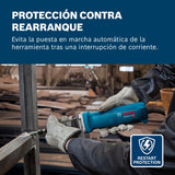 Bosch Professional amoladora recta GGS 30 LPS (750 W, con interruptor PROtection de hombre muerto, función Kickback Control, incl. 1 llave, pinza de sujeción de 6 mm con tuerca)