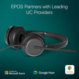 EPOS Impact 860T ANC Auriculares con Cable de Doble Auricular con Cancelación Activa de Ruido, Certificado Teams, USB-C y USB-A, Super Wideband Audio, para Oficina, Zoom, Trabajo Remoto e Híbrido