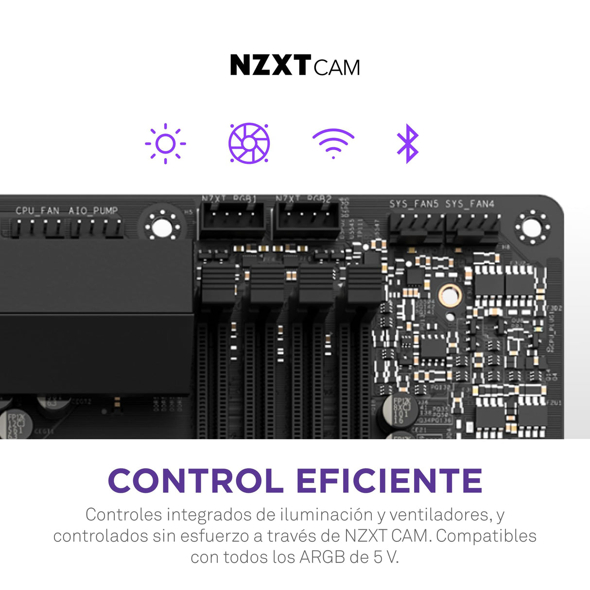 NZXT N7 Z790 Motherboard - N7-Z79XT-W1 - Intel Z790 chipset (Support 12th, 13th, 14th Gen CPUs) - ATX Gaming Motherboard - Integrated I/O Shield - WiFi 6E connectivity - Bluetooth - Negro