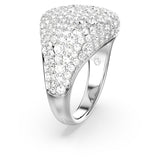 Swarovski Anillo de cóctel Meteora, Blanco, Baño de rodio, 52