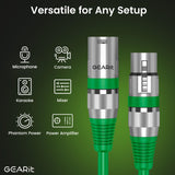GEARit Cable de micrófono XLR (10 pies, paquete de 6) – Cable de micrófono XLR blindado equilibrado de 3 pines macho a hembra para mezclador, estudio, podcast, multicolor, 10 pies, paquete de 6