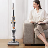 Jimmy HW10 Pro Aspirador Lavador, Limpiador 3 en 1 Inalámbrico Multisuperficie, 400 W, Asistente de Voz, Batería Extraíble con 80 Minutos de Autonomía, Pantalla LED y Autolimpieza