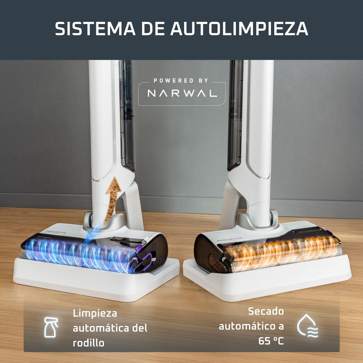 Rowenta X-Clean 10, Fregona Eléctrica Sin Cable con Tecnología Wet & Dry, Autolimpieza y Secado Automático, tecnología Dual Edge, gran autonomía y pantalla LED, incluye filtro adicional, YY5785FE