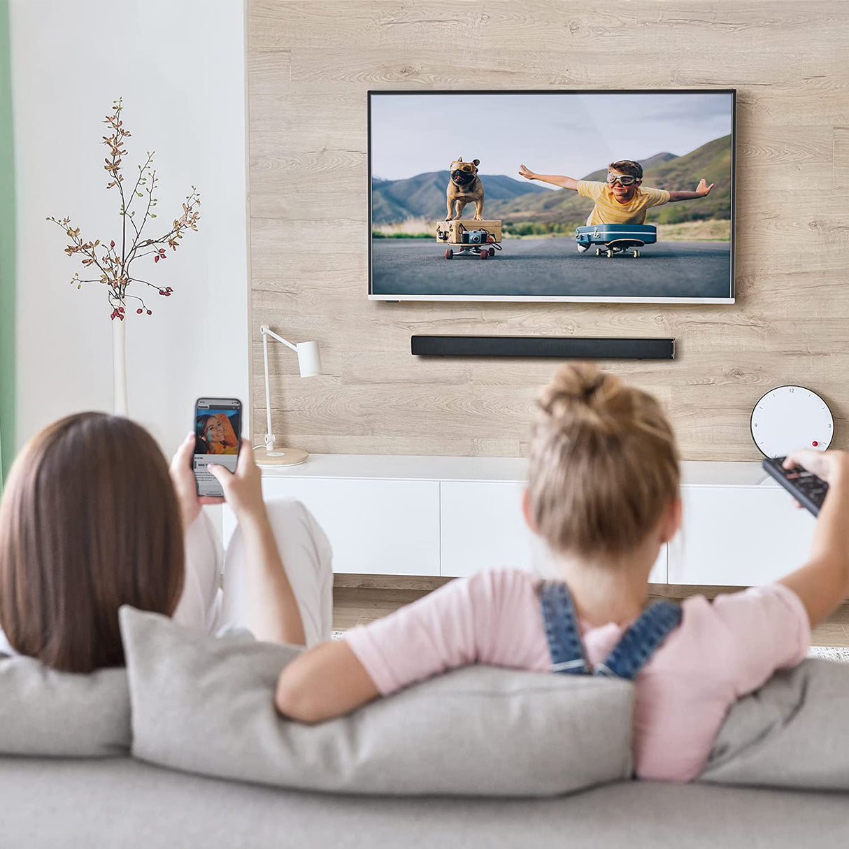 Panasonic SC-HTB150 Barra de Sonido (Inalámbrico y Alámbrico con Subwoofer Inalámbrico, 2.1 Canales, Altavoz Soundbar, 100 W, Bass Reflex, HDMI), Negro