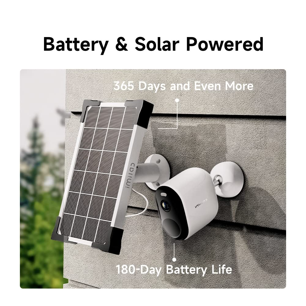 IMILAB Cámara Exterior inalámbrica Solar Color visión, PTZ cámara vigilancia 2.5 K con batería integrada, AI/PIR detección Humana, Audio bidireccional, Alexa/IP66, Panel Solar no Incluido