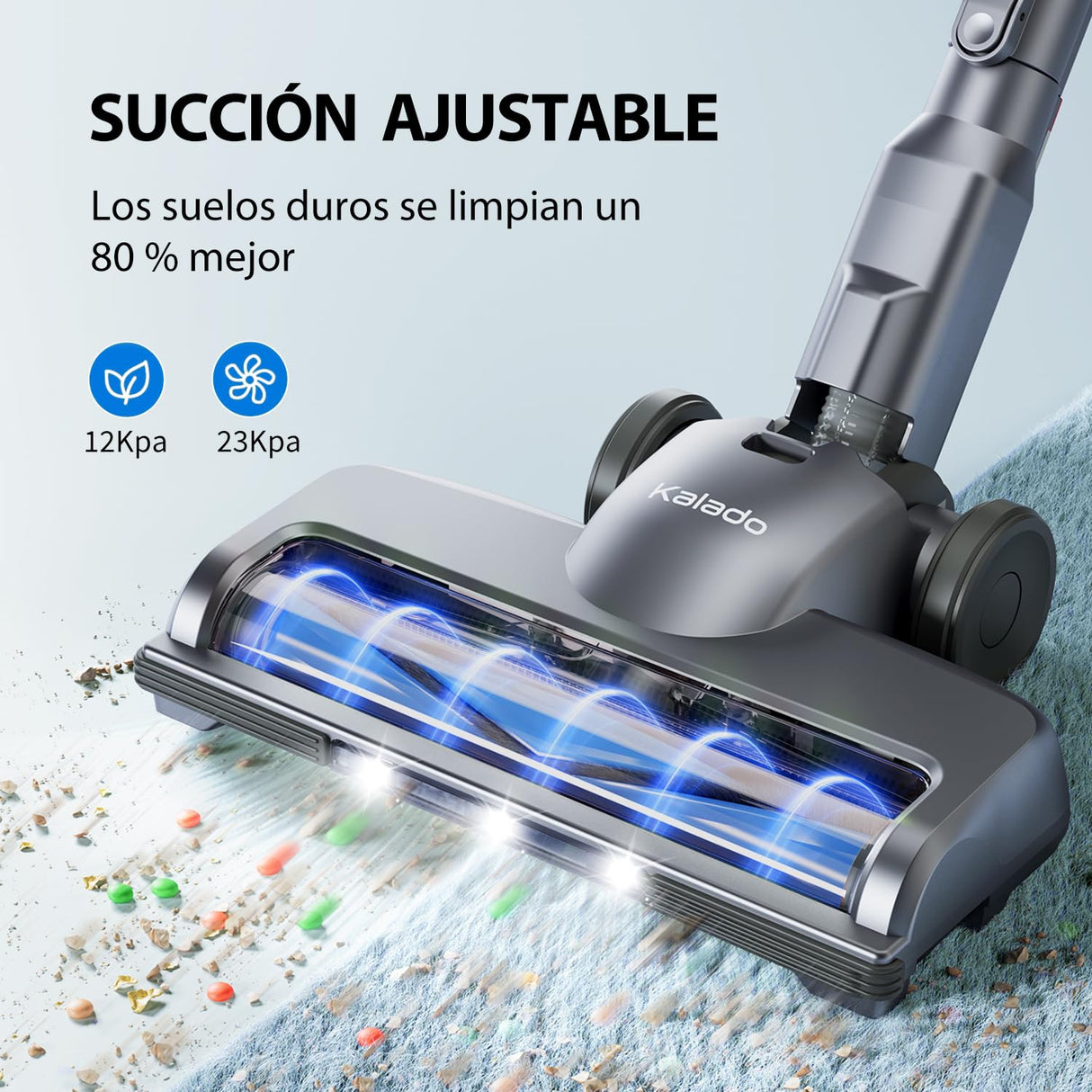 kalado KCV500 Aspirador sin Cable,23000Pa Aspiradora Escoba Vertical Inalámbrica,Versátil 6 en 1 Ligera,Batería de Litio Recargable,Funciona 35 Mins,para Suelo, Alfombra, Pelo de Mascota