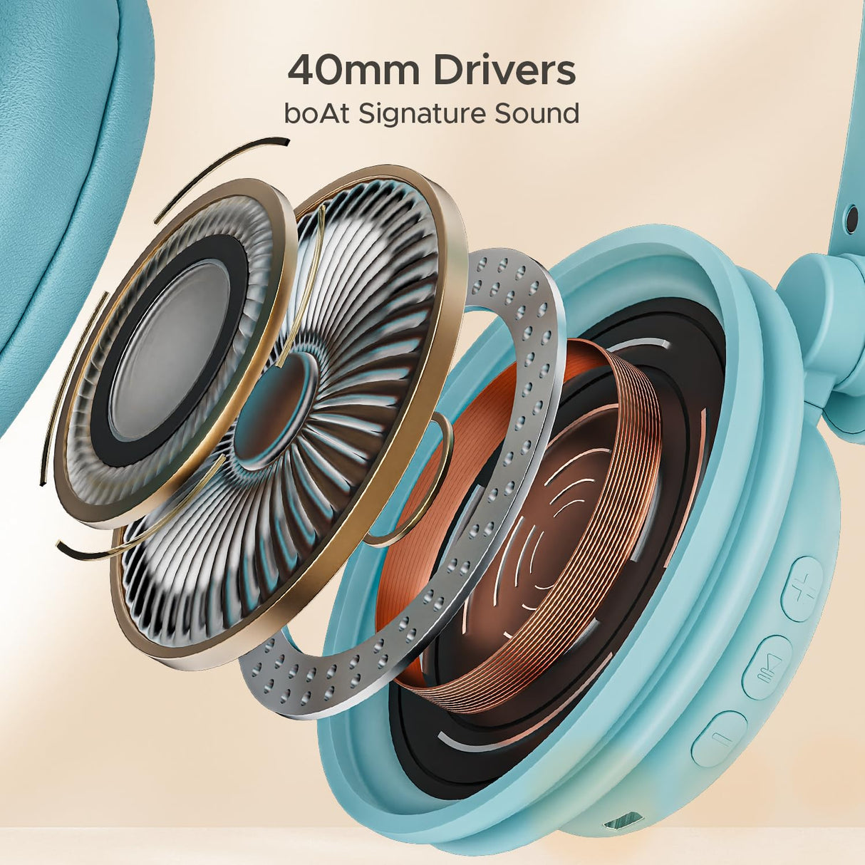 Boat Rockerz 450 Pro - Auriculares inalámbricos Bluetooth con micrófono con batería de 70 Horas, Controladores de 40 mm, Almohadillas Acolchadas Bluetooth V5, Controles de fácil Acceso y Asistente de