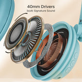 Boat Rockerz 450 Pro - Auriculares inalámbricos Bluetooth con micrófono con batería de 70 Horas, Controladores de 40 mm, Almohadillas Acolchadas Bluetooth V5, Controles de fácil Acceso y Asistente de