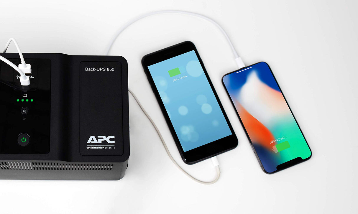 APC by Schneider Electric Back-UPS ES BE850G2 IT - Grupo de continuidad 850 VA, 8 Salidas protegidas de sobretensión, 2 Puertos de Carga USB, 520 W enchufe Italiano