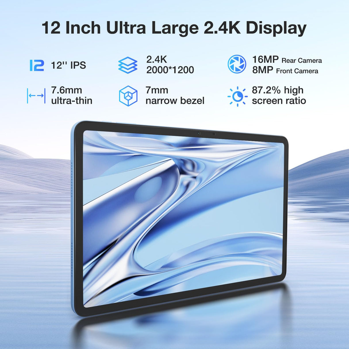 DOOGEE T20 Ultra Tablet Android 13, 12 Pulgadas, 32 GB + 256 GB (TF 2TB) Helio G99 Octa-Core Tablet Táctil, 10800mAh, Pantalla 2.4K, 16MP+8MP, 4G LTE /5G WiFi Tablet Gaming, GMS/GPS/Widevine L1
