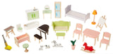Amazon Basics - Casa de muñecas de madera y 4 pisos y muebles para muñecas de 30.48 cm