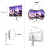 PHILIPS 32M2N6901A UHD Monitor 32 Pulgadas 165HZ Panel QD-OLED, 0.03ms GtG, HDR400 TrueBlack, G-Sync Comp, Altura Ajustable, (3840x2160 HDMI 2X 2.1 DP 1x 1.4 USB Hub) Blanco