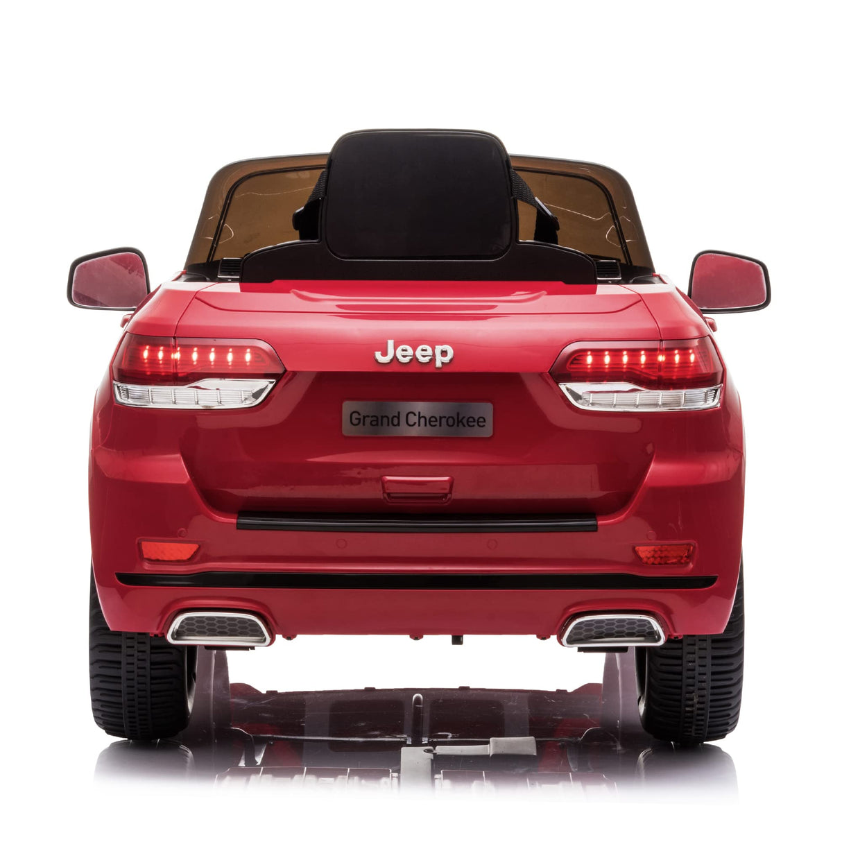 FEBER Jeep Cherokee Rojo 12V, Coche eléctrico, 1 Plaza, radiocontrol: Faros con luz, 2 Marchas, Acelerador y Freno eléctrico, de 3 a 8 años, Famosa (800013450)
